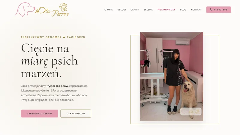 Strona internetowa hOla Perros — salon groomerski