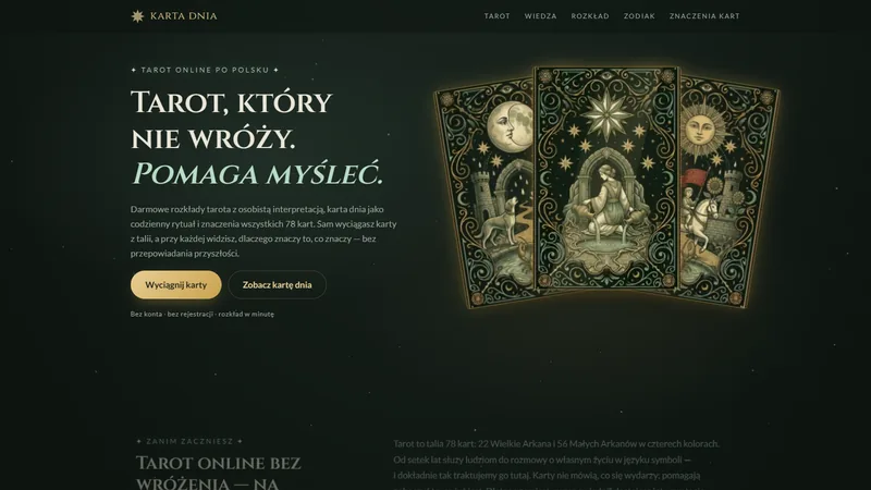 Strona Karta Dnia — tarot online po polsku